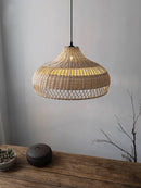 Axyaa Bamboo Rattan Wooden Pendant Light, Seaside Wabi Sabi Decor, Euro American Country Style