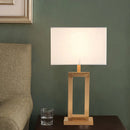 Axyaa Brass Rectangle Table Lamp with Fabric Shade - Nordic E27 Bulb