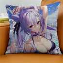 Axyaa Keqing Anime Cushion Cover Pillow Case for Home Sofa Bed Decor