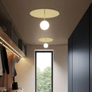 Axyaa Gold LED Ball Ceiling Light for Corridor, Bedroom, and Bar - Minimalist Designer Style