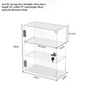 Axyaa 2 Tier Lockable Acrylic Display Cabinet for Car Toys, Action Figures, & Dolls