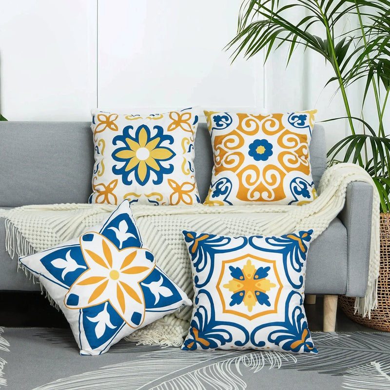 Axyaa Boho Outdoor Cushion Cover 45x45cm for Decorative Pillow - Water-resistant