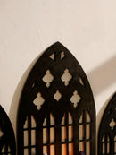 Gothic Wooden Arch Wall Decor Set by Axyaa - Rustic Spooky Home Accents