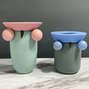 Axyaa Geometric Ceramic Vase for Home Decor and Floral Arrangement