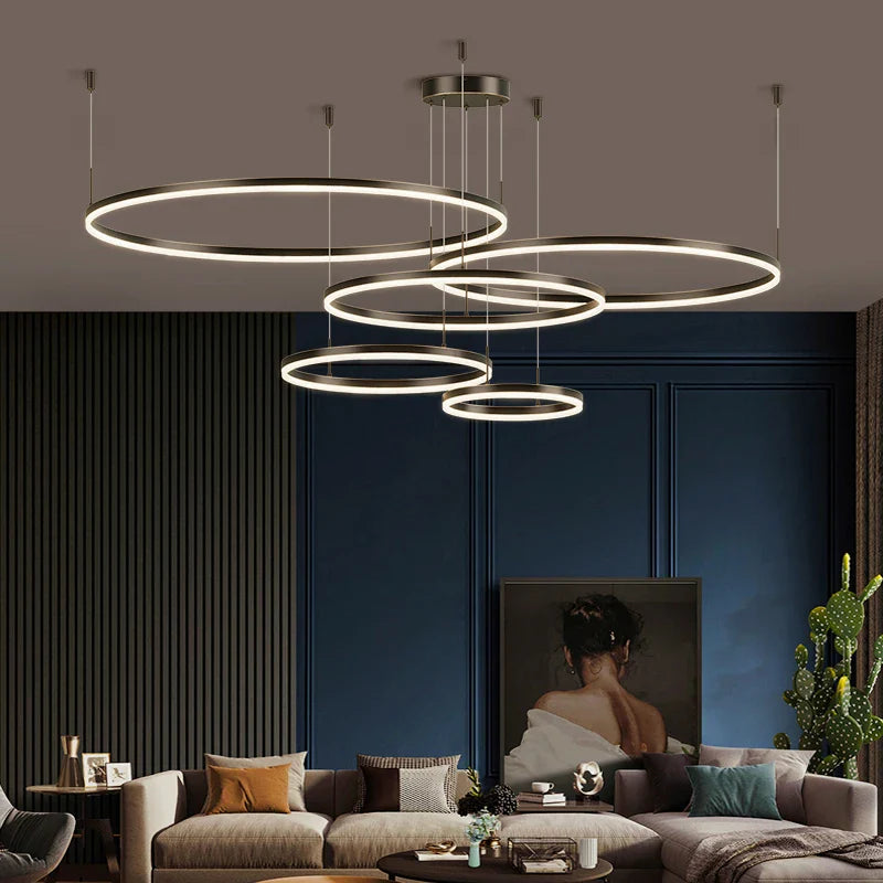 Axyaa Nordic Rings Pendant Light Fixture for Dining and Living Room Decor