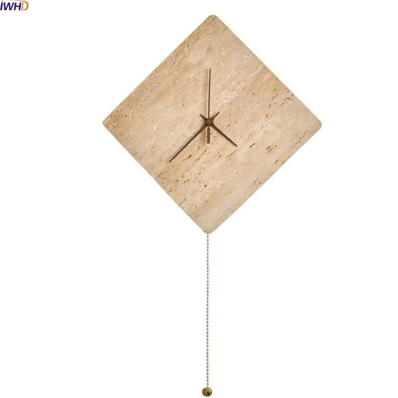 Axyaa LED Wall Clock Yellow Stone Light for Modern Nordic Decor
