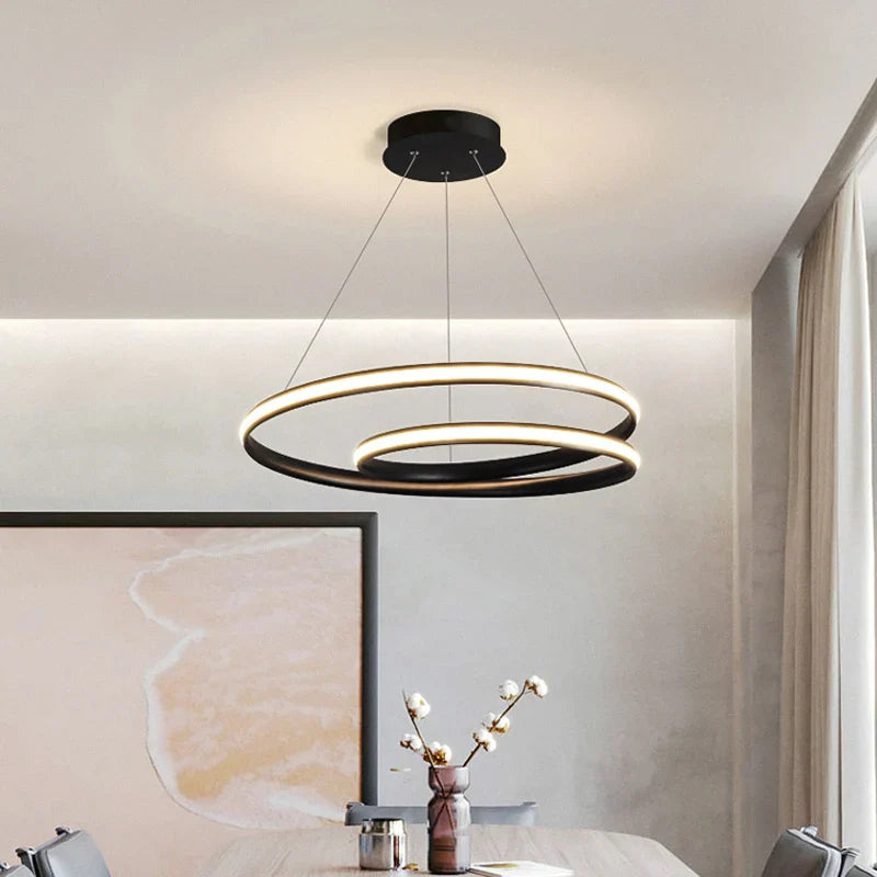 Axyaa Circular White LED Pendant Lamp for Home, Living Room, Dining Room, Bedroom