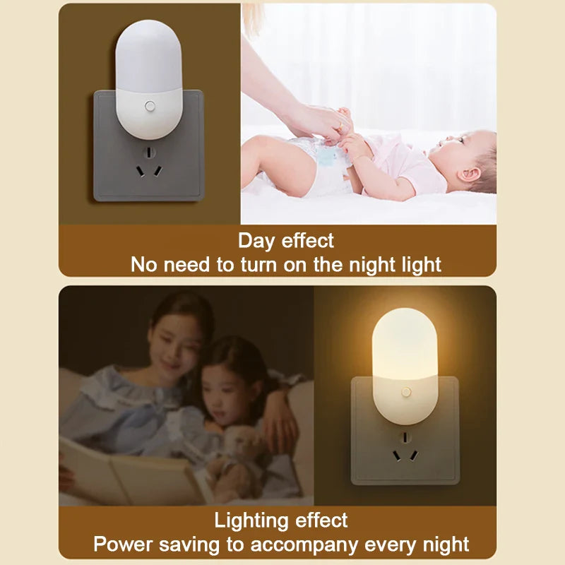 Axya Mini Night Light: Plug-In LED Lamp for Bedside, Baby Feeding, Living Room