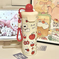 Axyaa 500ML Stainless Steel Thermal Water Bottle with Straw for Girls