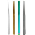Axyaa Stainless Steel Reusable Non-slip Chopsticks Set, 4 Pairs