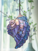 Seashell Sun Catcher Purple Conch Abalone Shell Window Decor Hanging Ornament Axyaa