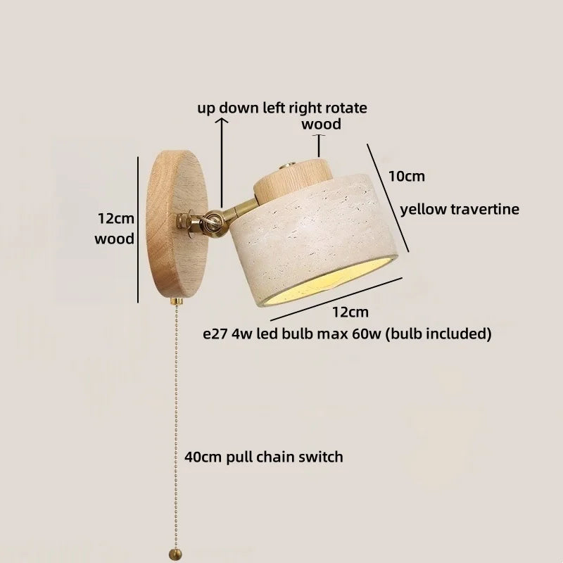 Axyaa Nordic LED Wall Lights Up Down Yellow Stone Living Room Bedroom Lamp