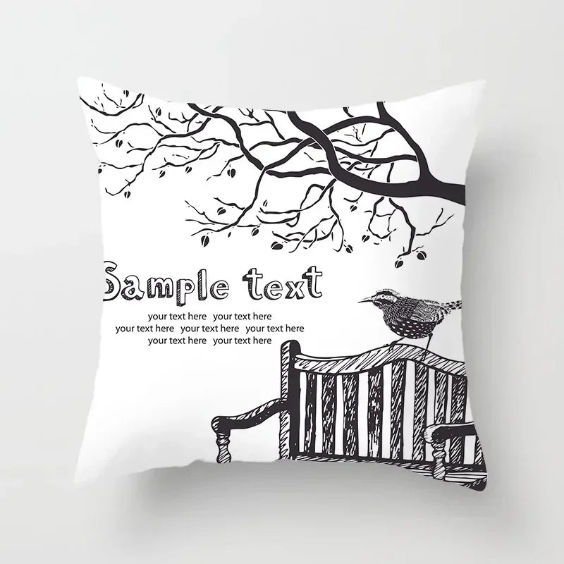 Axyaa Black and White Nordic Style Car Pillowcase Sofa Pillow Cover