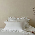 Axyaa Ruffled Cotton Pillowcases - Soft Double Layer Gauze Cover