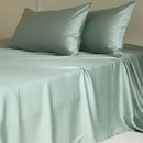Axyaa Mulberry Silk Luxury Bed Sheet Set - 4/6pcs Bedroom Bedding King Queen Double Single