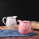 Axya Cherry Blossoms Ceramic Milk Jug White Pink Coffeeware Candy Jar