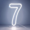 Axyaa Numbers Neon Sign 0-9 with Stand Base - USB Powered Dimmable Light Sign