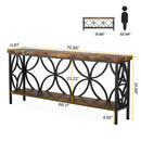 Axyaa Industrial Narrow Sofa Table with Storage, 70.9-Inch Long Entry Console Table