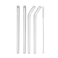 Axyaa Glass Straw 5Pcs Set for Bubble Tea & Smoothies, Eco Friendly Reusable Straws