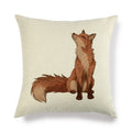 Axyaa Fox Pattern Linen Pillow Cover 45*45cm