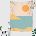 Axyaa Mountain Sunset Abstract Landscape Wall Tapestry: Hanging Art Bedspread Yoga Mat