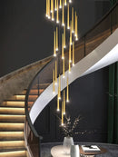 Axyaa Modern LED Staircase Chandelier for Loft Living Room