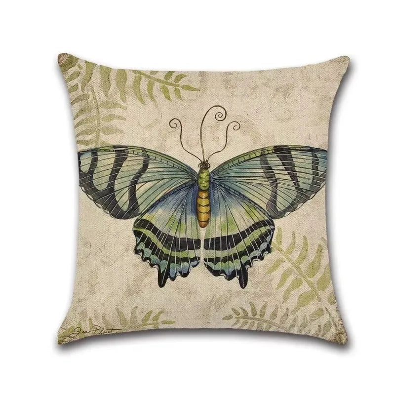 Butterfly Pattern Pillow Case Animal Decorative Linen Cushion Cover for Axyaa Home Decoration