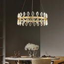 Axyaa Luxury Crystal LED Chandelier: High-end Designer Circular Art Indoor Lighting.