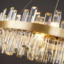 Axyaa Golden Chrome Silver Crystal LED Chandelier for Dining Room