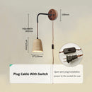 Axyaa Cream Bedside Wall Lamp with Switch - Elegant Wabi Sabi Bedroom Decor