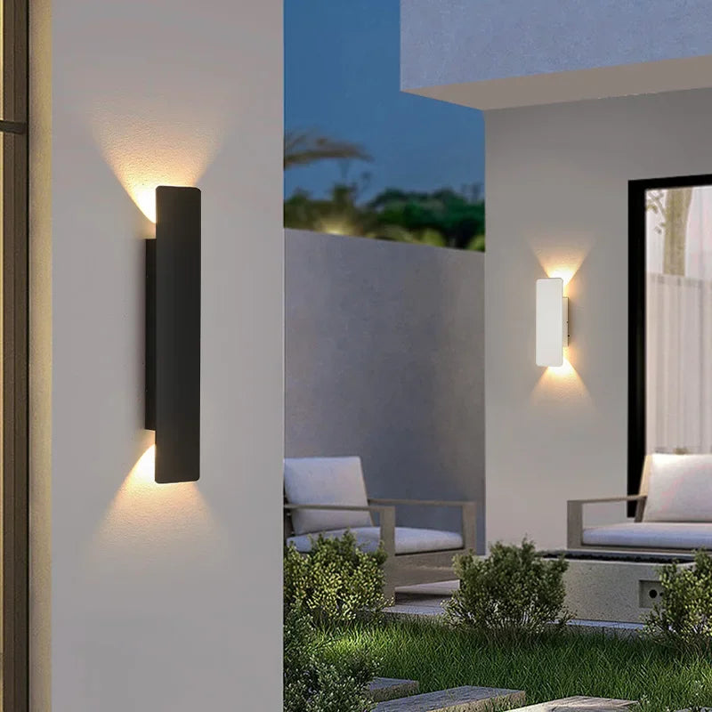 Axyaa 18W LED Black Wall Lamp Outdoor Waterproof Aluminum Wall Lights