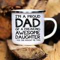 Axyaa Classic Print Enamel Coffee Cup - Funny Father's Day Gift Mug