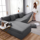 Axyaa Solid Color Waterproof Sofa Cover, Elastic Fabric, Full Bag Design