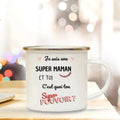 Axyaa Best Mom French Enamel Mug -  Creative Coffee Cup Gift