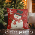 Axyaa Snowman Pattern Pillow Covers for Sofa, Bedroom, Car - Festive Cushion Cover