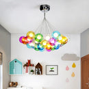Axyaa Glass Ball Bubble Chandelier for Kids Room LED Lighting Fixture