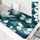 Axyaa Butterfly Absorbent Draining Mat | Quick Dry Kitchen & Bathroom Drain Pad