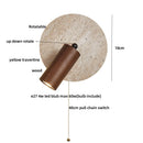 Axyaa Wabi Sabi LED Wall Lamp Sconce Pull Chain Switch Wood Rotate Mirror Light