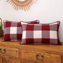 Axyaa Plaid Check Cotton Linen Pillow Cover 50x50cm Home Decor Sofa Cushion