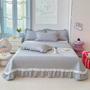 Axyaa Kapok Twill Bed Cover Set with Lace Trim and Pillowcases