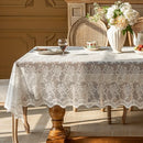 Axyaa Lace Tablecloth - White Retro French Cover for Tables