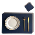 Axyaa Pink Grey Double-Layer Placemats and Coasters Set - Non-Slip, Oil Resistant