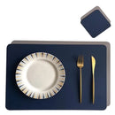 Axyaa Pink Grey Double-Layer Placemats and Coasters Set - Non-Slip, Oil Resistant
