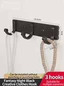 Axyaa Space Aluminum Kitchen Bathroom Hooks Storage Rack - Wall Hanging Household Accessories