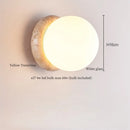 Axyaa Nordic LED Wall Sconce White Glass Yellow Travertine Decor - Bedroom Bathroom Stair Lights