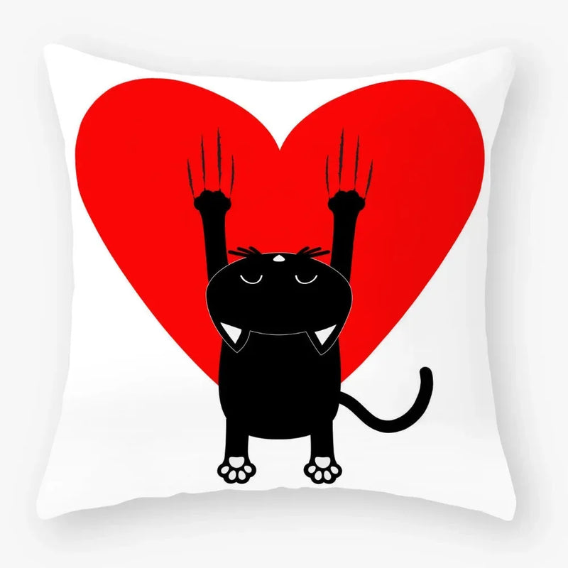 Axyaa Black Cat Pillowcase 45*45 Sofa Car Home Decor Cushion Cover