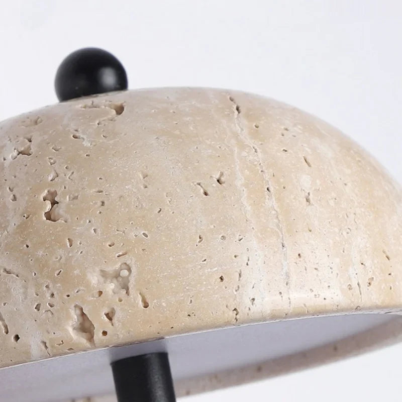 Axyaa Mushroom Stone LED Wall Lamps with Pull Chain Switch for Living Room & Bedroom