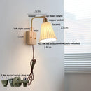 Axyaa Ash Wood LED Wall Fixture Rotatable Glass Bedside Lamp