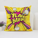 Axyaa Pop Art Cushion Cover: Fun Cartoon Pillow for Living Room Sofa or Bed