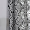 Axyaa Grey Jacquard Curtain - Retro Style Translucent Window Drapes